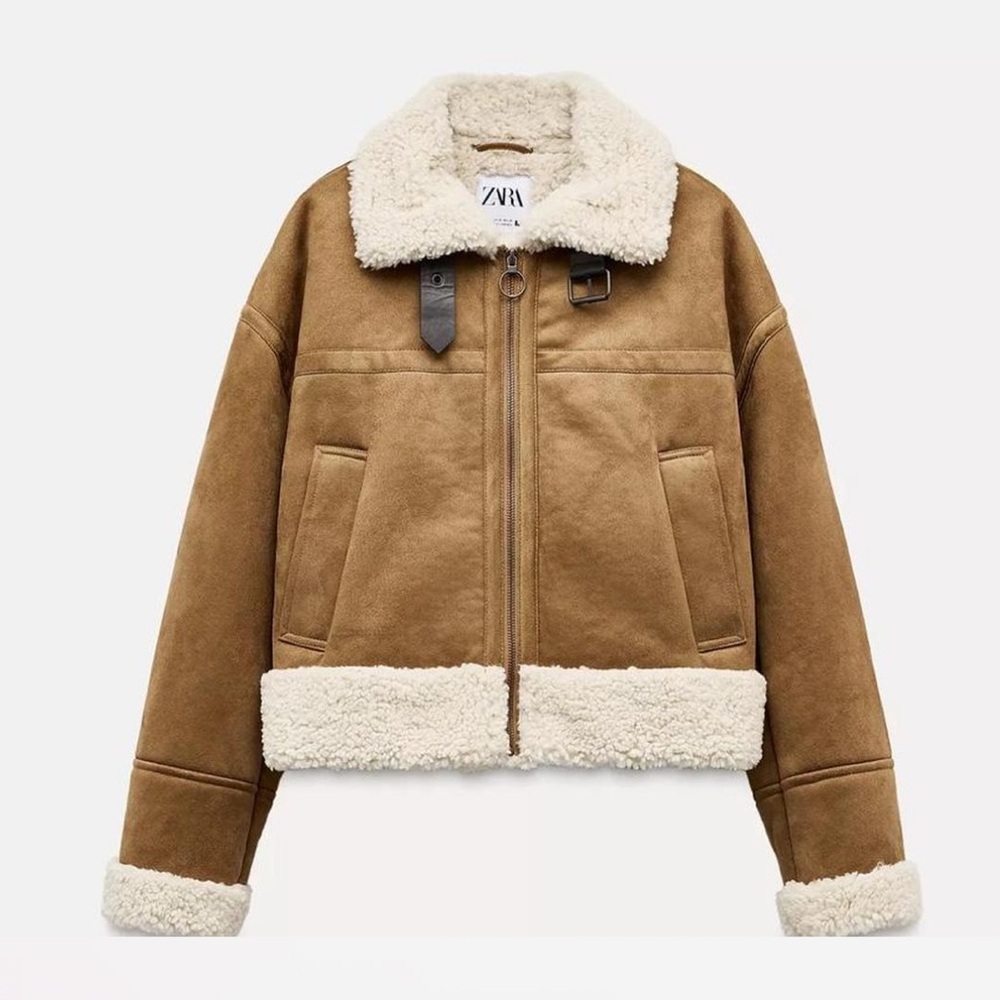 ZARA DOUBLE-FACED CENTERED ZIPPER JACKET